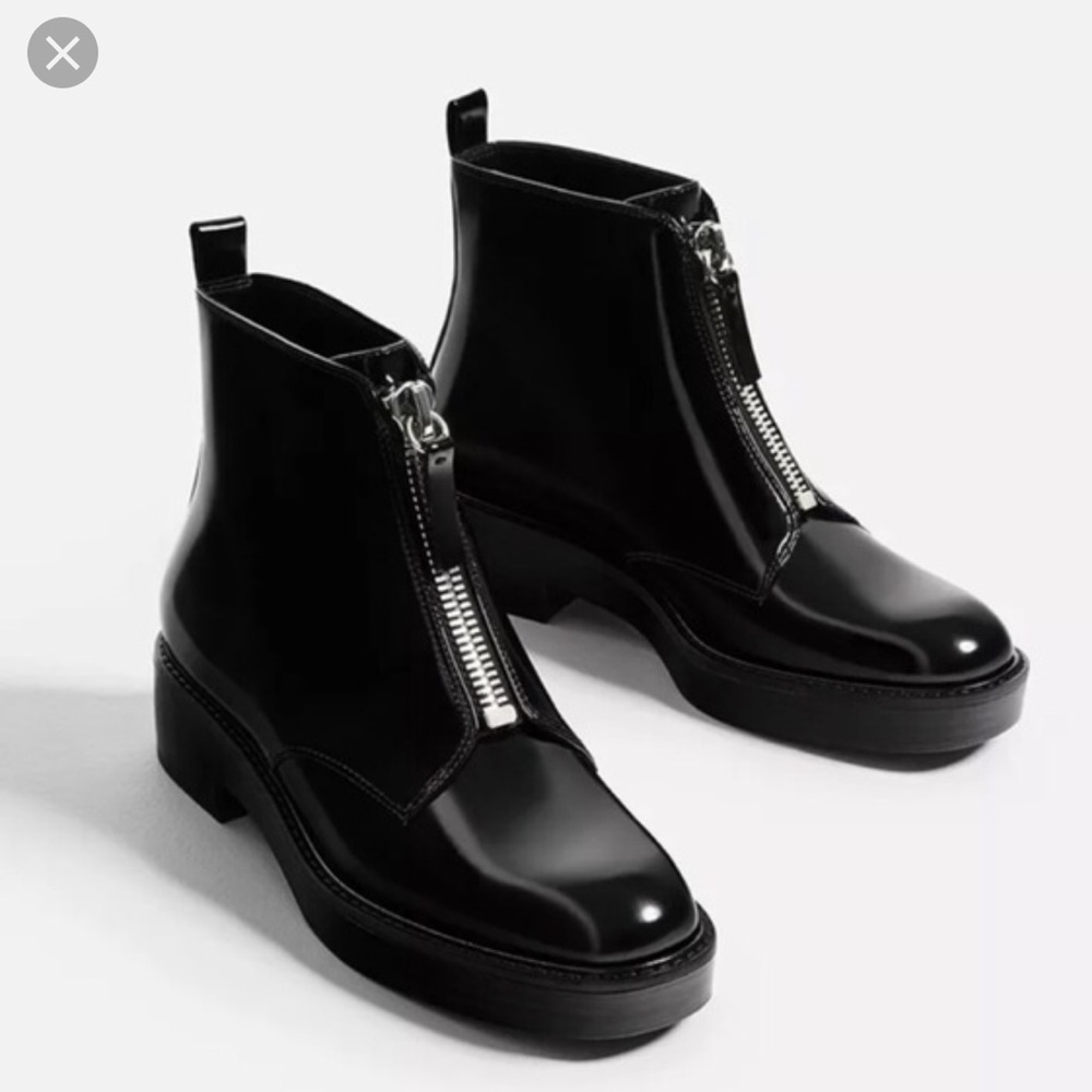 Zara zip up ankle boots